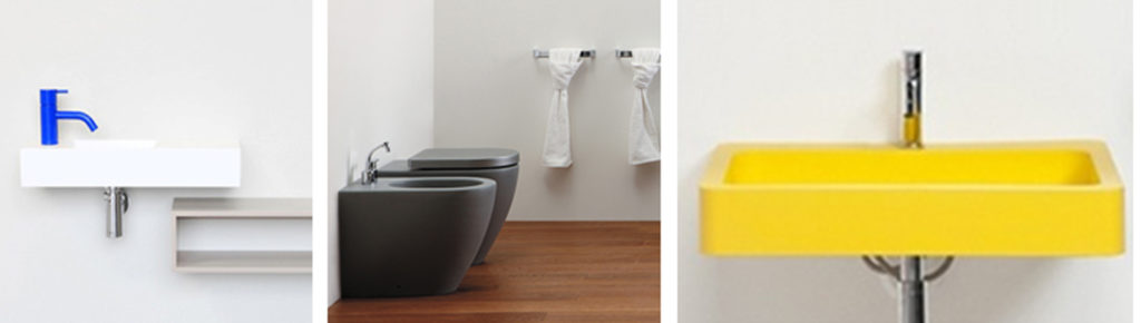 baño-blanco-colores Baños minimalistas con toques de color