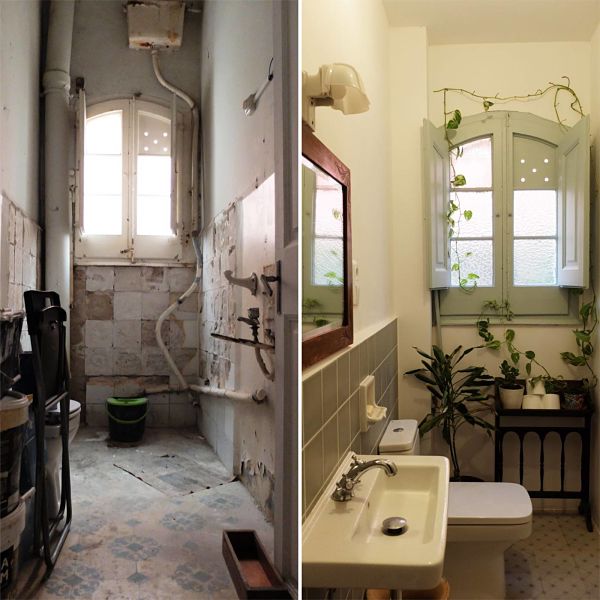 antes y después de la reforma de baño